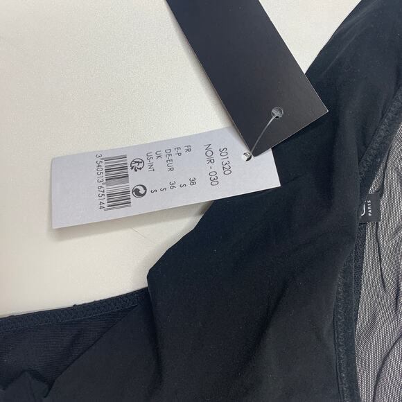 NWT Lou Paris Lingerie Geometric Sheer Mesh Bra Panty Set Black Small - Picture 10 of 12